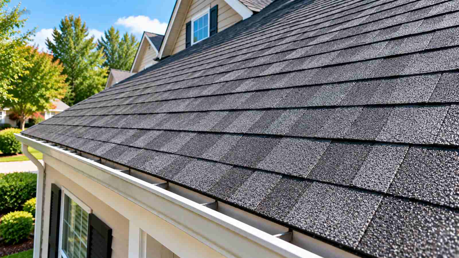 After roof cleaning: the same roof slope clean and even